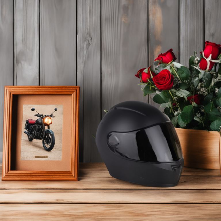 Helmet urn UK. Perfect urn for a motorcyclist.